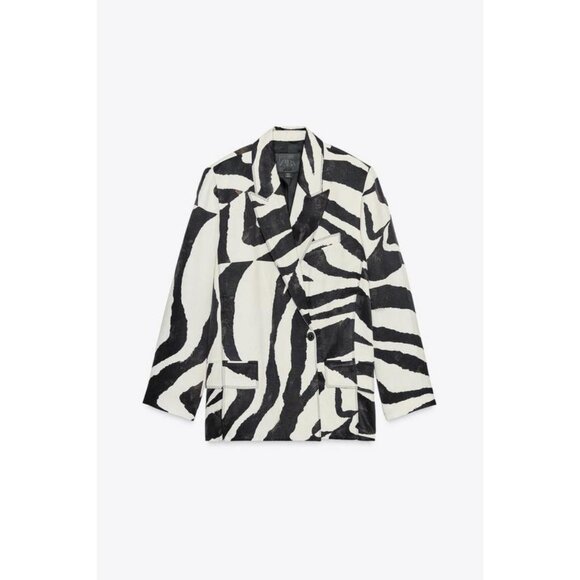 ZW COLLECTION ANIMAL PRINT BLAZER - Picture 3 of 5